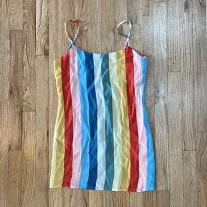 Reformation rainbow mini dress